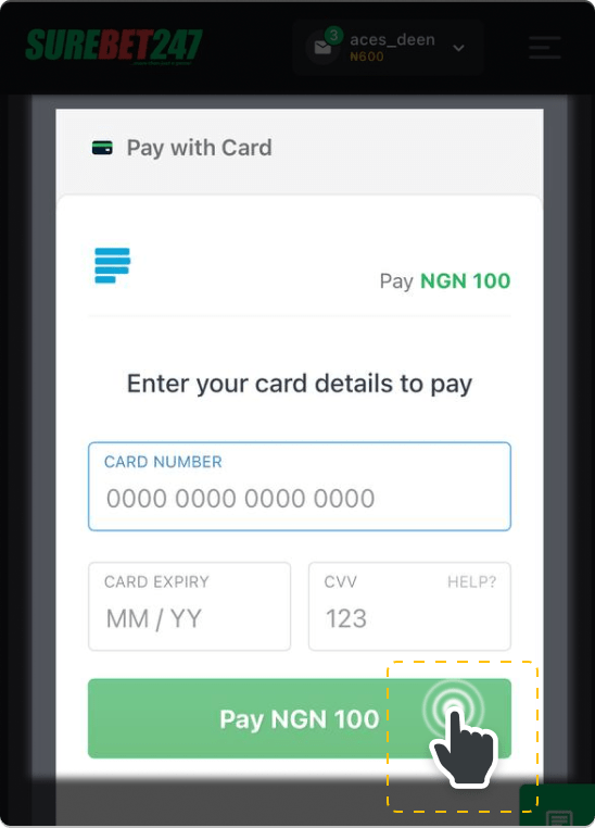 3. How to Deposit using credit cards